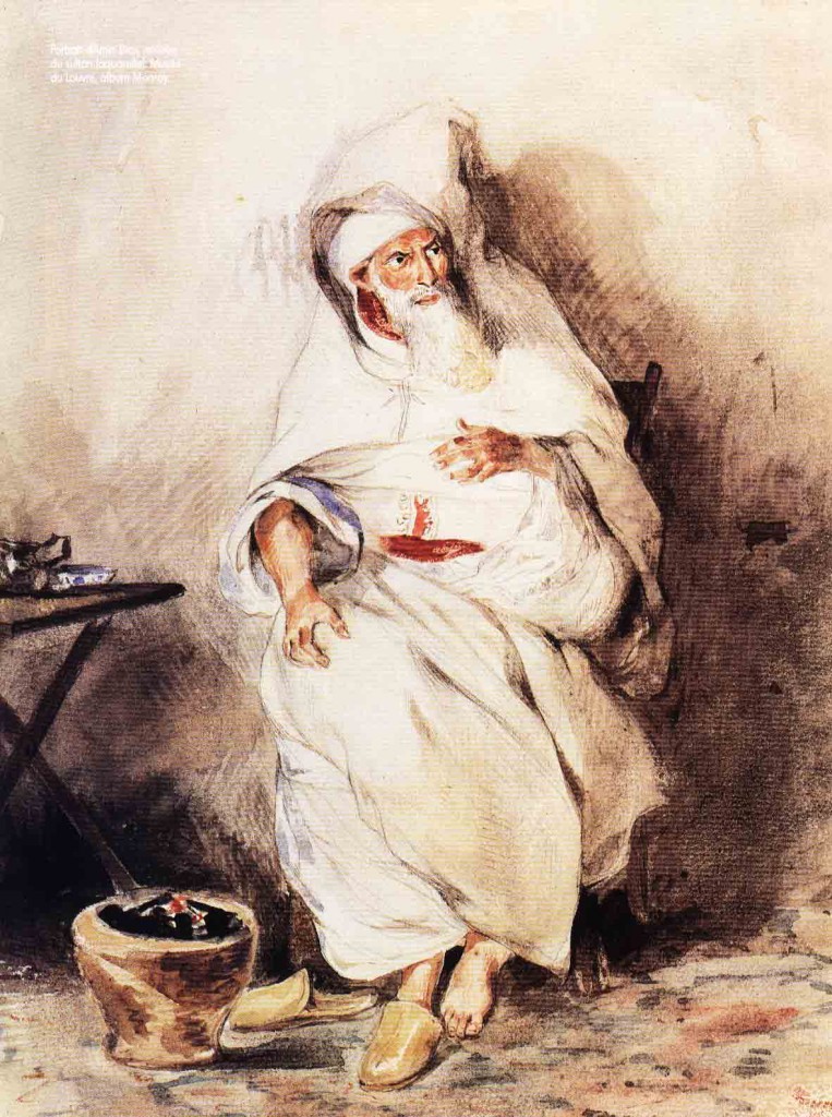 Delacroix's portrait of Amin Bias, Tangier's minister of customs, was part of the album of watercolors he presented to Mornay at the end of the trip