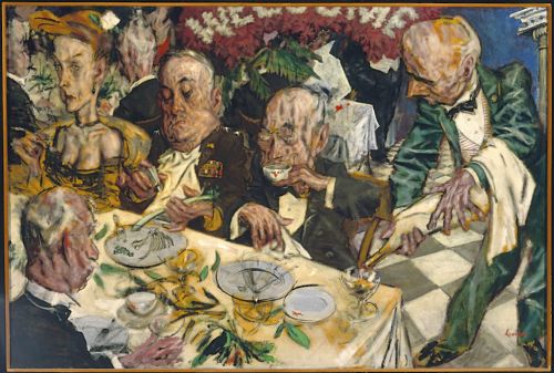 "Welcome Home," a satirical commentary about the privilege of rank, is the first painting Jack Levine created after serving 3 1/2 years in the Army during World War II. It's in the exhibition "Painting in the United States," 48 works from the 1940s, at the Westmoreland Museum of  Art