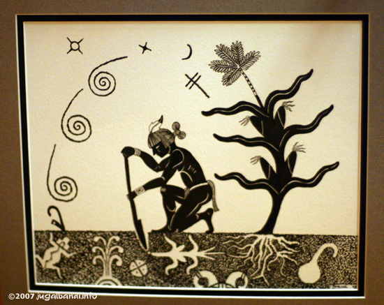 Navajo illustration of corn harvest