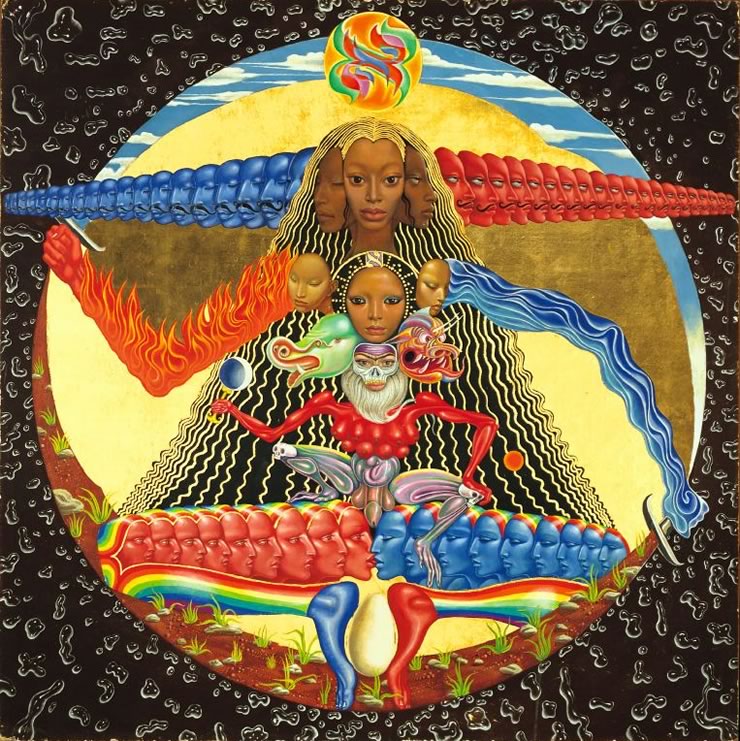 Mati Klarwein, Time, 1965''Although this is the style of art that Mati is best known for, it is also the hardest to classify.  Even though these paintings contain many surrealist elements, and Mati was close enough to Salvador Dali to talk about "acting as each other's pimps and cultural spies", Mati would not call himself a surrealist.''