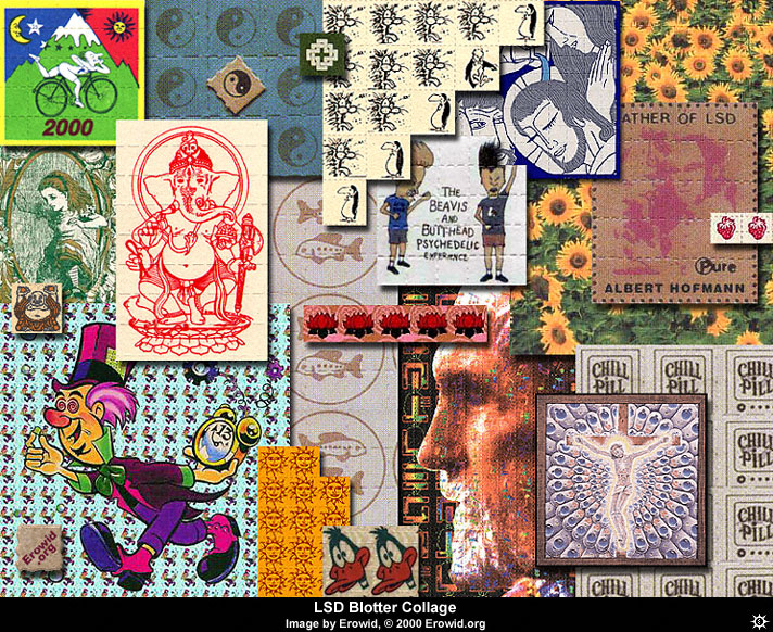 LSD blotter collage