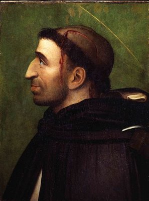 '' Savonarola played a decisive role in the creation of the Great Council of the Florentine Republic, the closest thing anywhere in the world at that time to a democratic representative assembly. Savonarola was a very harsh critic of corruption in the court of Pope Alexander VI, the infamous Borgia Pope, and questioned papal authority boldly -- and ultimately fatally.''