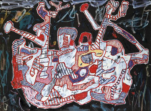 Dubuffet, Le bariole Mariole, 1964. ''The characteristic alternation in Jean Dubuffet’s painting between reality and dream, outer and inner experience, the ambiguity of his subjects corresponds to the position of this highly individual art situated between abstraction and representation.''