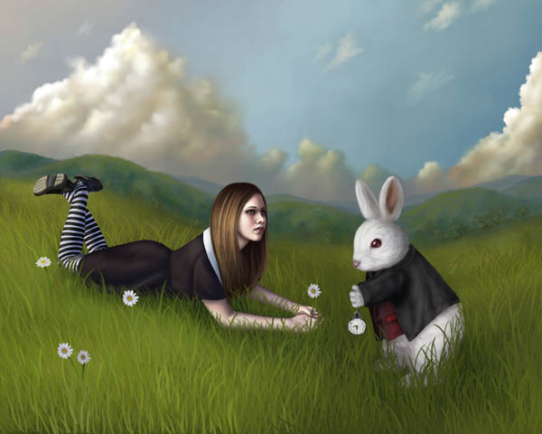 ''Alice meets the white rabbit by yanmei''