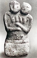 anatolia4 '' Female couple. Marble, height 16.4 cm. Catal Huyuk/Anatolia, Turkey, 5,800 BC.''