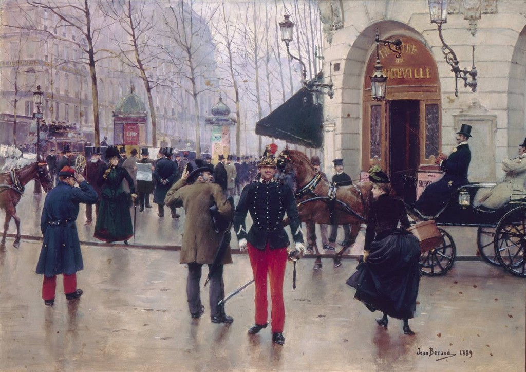 This view of the boulevard des Capucines, painted by Jean Beraud in 1889, provides a glimpse of the well-clad, fin-de-siecle Paris of which Proust was a part.