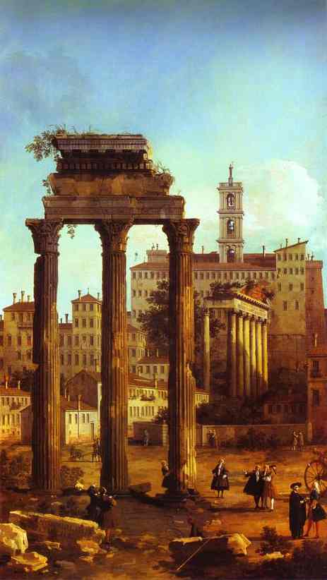 Canaletto. The climax of the Tour came in Rome, where the traveler reflected on past glories in the Forum and sought out present day diversions in the salons.