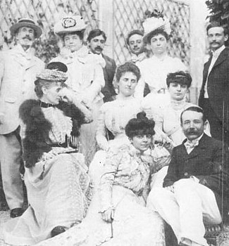 Proust, back row center, with mustache, is seen amid friends, some of whom unwittingly served him as models in ''Remembrance of Things Past''