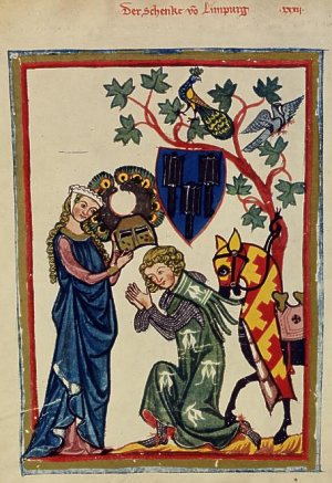 ''Image: a courtly German knight, Der Schenk von Limpurg,from the early 14th-century Manesse Codex.''