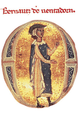 The greatest of the Provencal love poets was Bernart de Ventadorn, who appears above.