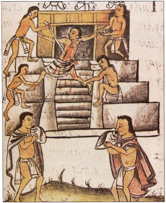 Aztec human sacrifice. '' For the reconsecration of Great Pyramid of  Tenochtitlan in1487, the Aztecs reported that they sacrificed 84,400 prisoners over the course of four days reportedly by Ahuitzotl, the Great Speaker himself.''