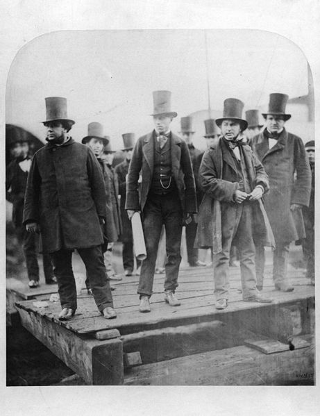 Isambard Kingdom Brunel preparing the launch of 'The Great Eastern, by Robert Howlett (died 1858).