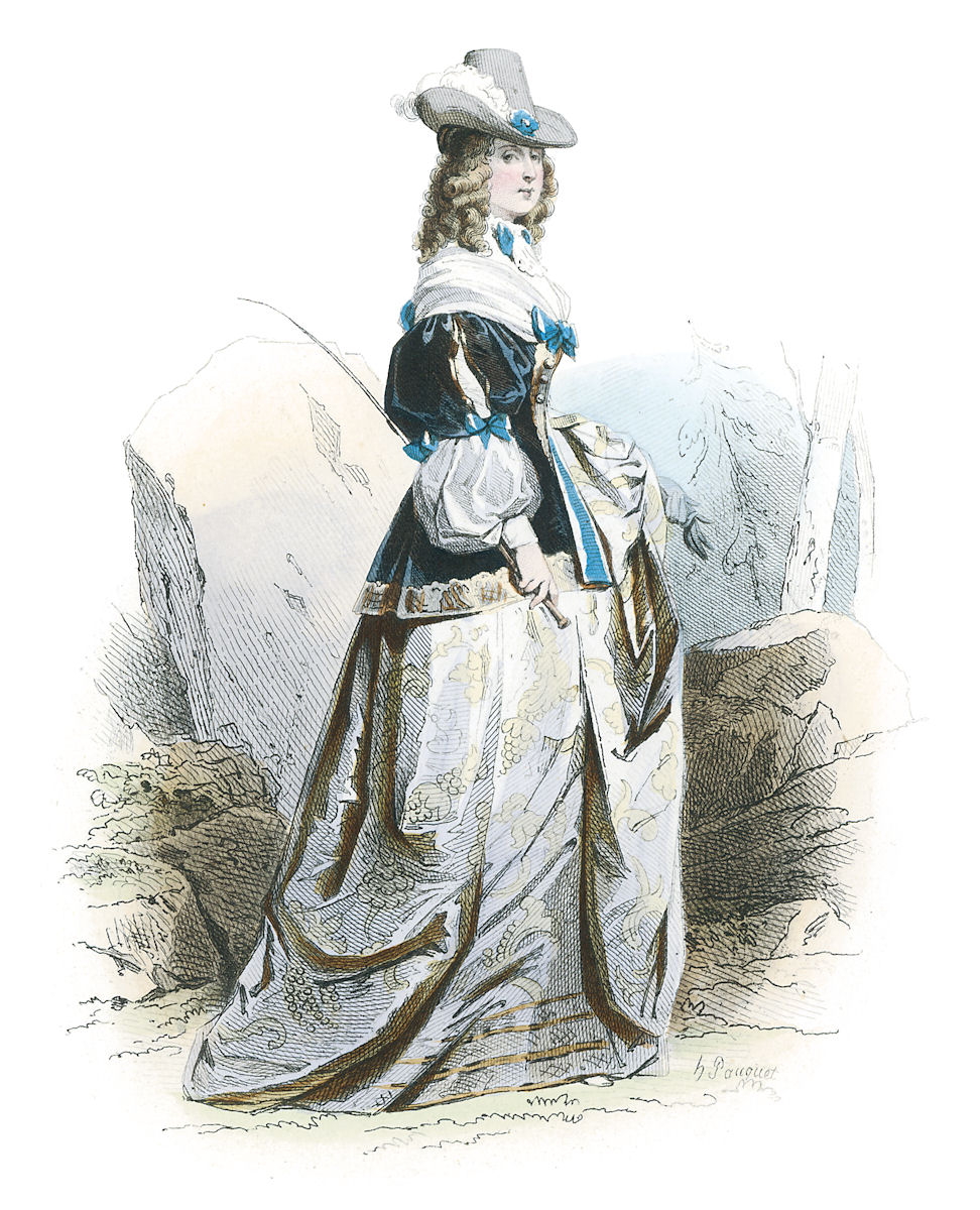 ''Queen Christina of Sweden. Original from Illustrations of English and Foreign Costume from the Fifteenth Century to the Present Day, 1875. © Dover Publications. Used with permission.''