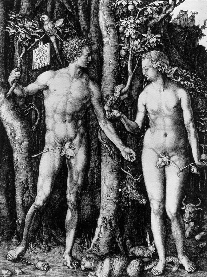 Durer. Adam and Eve. ''Albrecht Dürer (Nuremberg, 1471-1528) is the most renowned figure in German Renaissance art. His work reflects an era of change, in which he discovered a valid artistic form for a new concept of the world.''