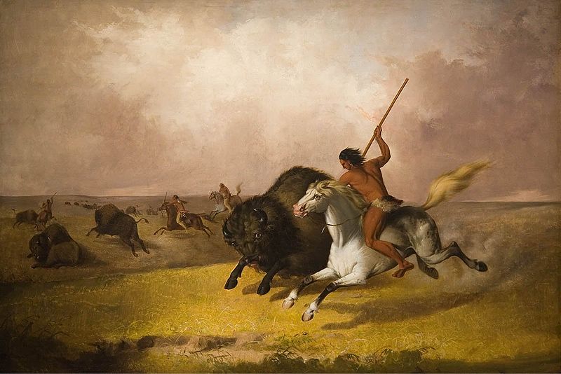 ''Buffalo Hunt on the Southwestern Prairies', oil on canvas painting by John Mix Stanley Date	 1845