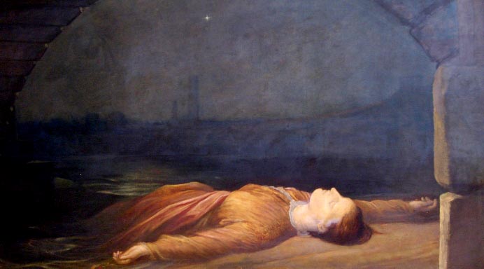 ''Found Drowned by George Frederick Watts RA (1817-1904). 1867. Oil on canvas. Courtesy of the Watts Gallery, Compton.''
