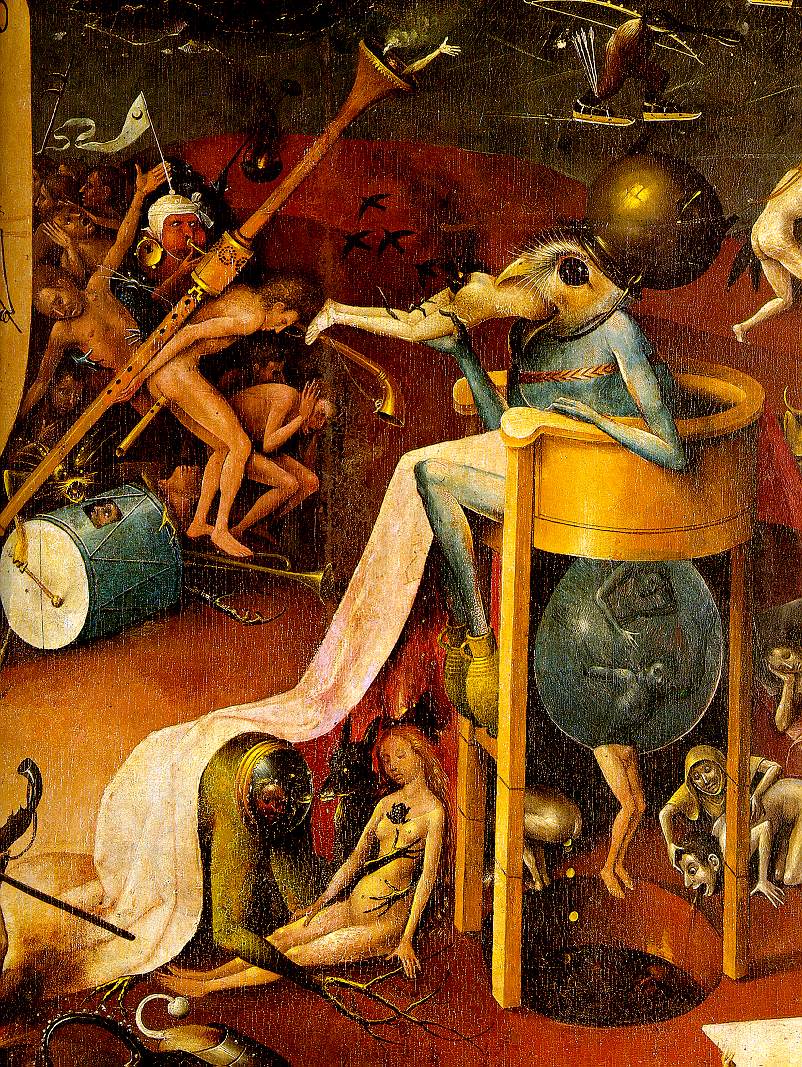 bosch9 "The Garden of Earthly Delight," by Hieronymus Bosch (1504) - detail from right wing