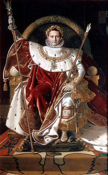 ''During the actual coronation ceremony, Pope Pius VII, first took the crown and other regalia from the altar and blessed them, and after returning them to the altar, took his seat. Napoleon then stood up from his throne and walked up to the altar, and taking the crown from the altar placed it on his head, thus crowning himself. This procedure was agreed upon earlier, as Napoleon did not want to accept the Pope as his overlord.''