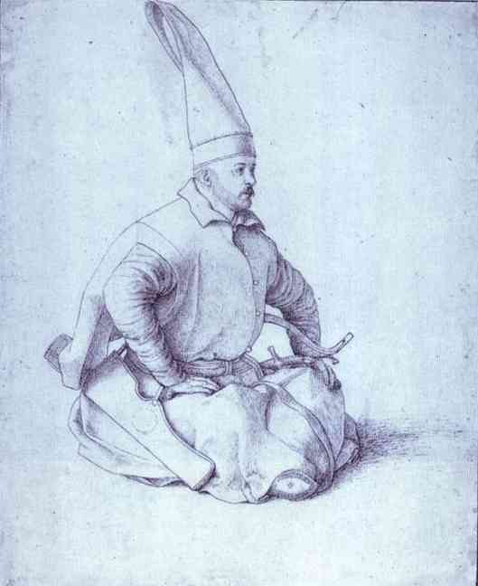 Gentile Bellini. ''Drawing by Gentile Bellini, late 15th Century. Image captured from the British Museum web site. Technicaly, Jannissaries like the man pictured here weren't "Turkish" in the modern ethnic sense; they were originally children of rural, Christian families who were forcibly taken to be converted to Islam and raised in the sultan's palace.''