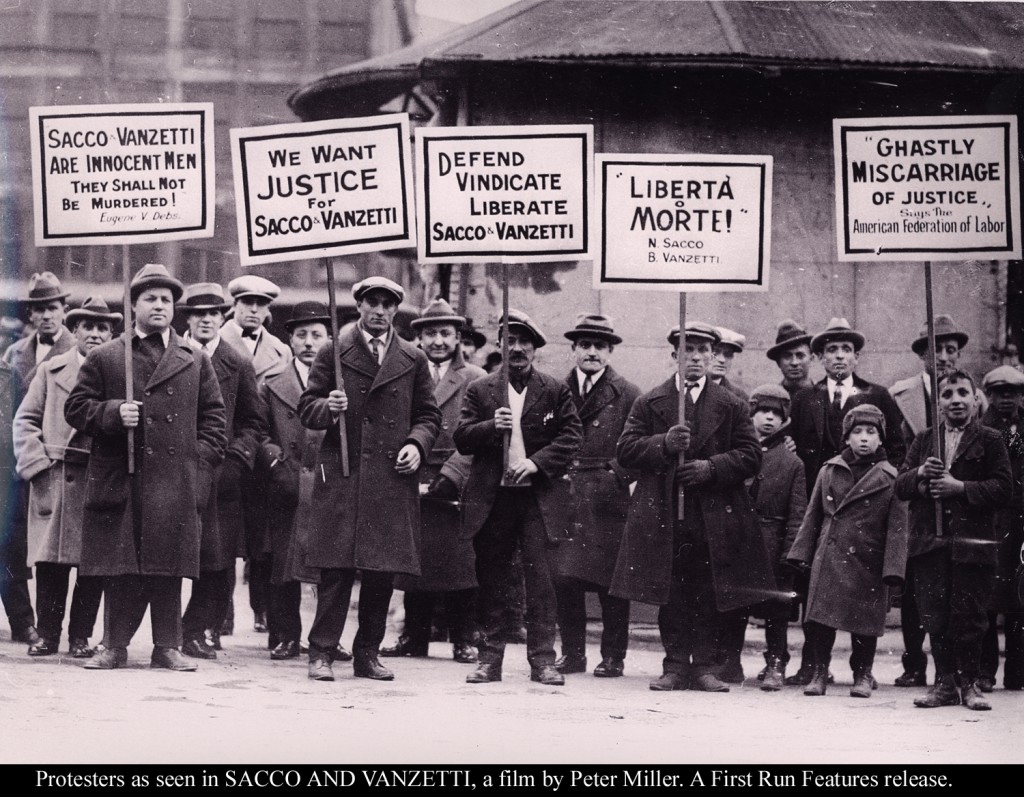 Protesters as seen in SACCO AND VANZETTI, a film by Peter Miller. A First Run Features release.