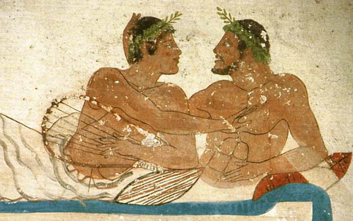 diver1 www.mlahanas.de ''A closer look at the pair of two men in love? Or does the young man with the Lyre say “NO” by stretching his hand?''