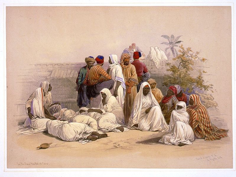 English: Picture of a print from David Roberts' Egypt & Nubia, issued between 1845 and 1849. Date	 1848 Source	Illus. in: Egypt & Nubia / from drawings made on the spot by David Roberts; lithographed by Louis Haghe. London : F.G. Moon, 1846-1849, v. 3, p. 27. Library of Congress, Reproduction number LC-USZC4-4043