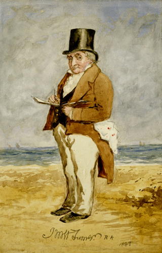 Full Length Portrait Of Joseph Mallord William Turner, R.A.(1755-1851). Charles Martin (1812-1906).  Pencil And Watercolour 