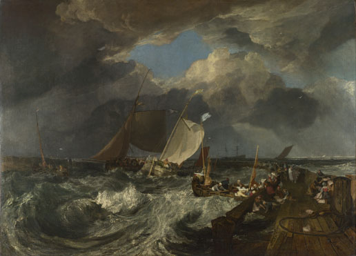 Turner. Calais Pier. ''In a certain sense, it was quite easy to label Turner as "mad", considering his maternal precedent: his mother spent the last 4 years of her life confined in a mental hospital. In addition, William Turner himself spent his last years in Chelsea , with a woman named Sophia Boot, pretending to be a retired Admiral. But, in fact, the "chaos" that can be found in Turner's works is actually the result of a complex artistic evolution in which the painter is several decades ahead of any other artist of his generation. Therefore, the lack of understanding which Turner suffered cannot be a surprise.''