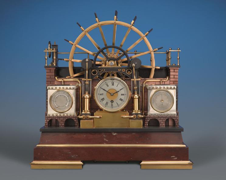 French waterwheel timepiece Antique. M.S. Rau. $80K