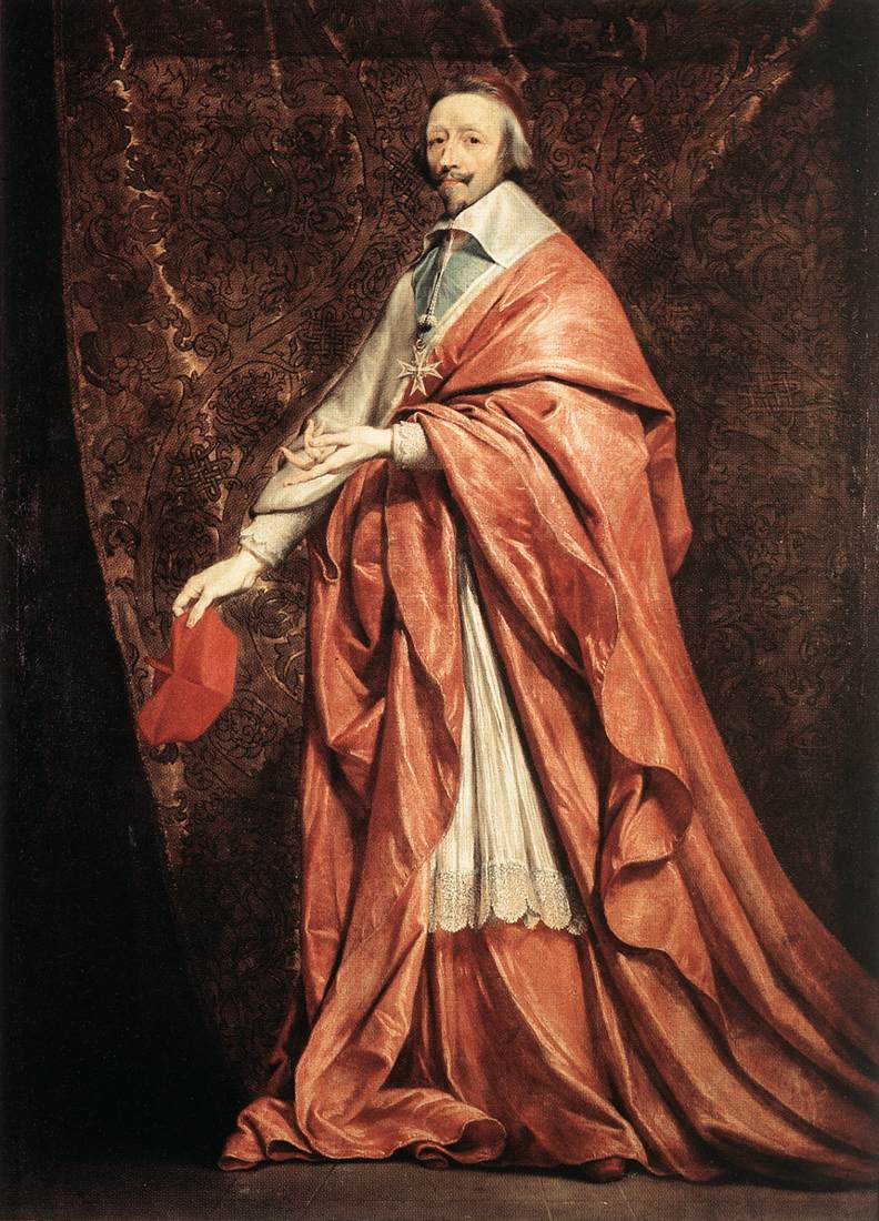 Cardinal Richelieu as portrayed by one of his favorite painters Philippe de Champaigne. 