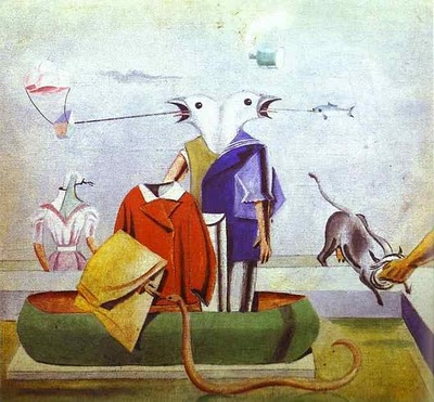 Birds. Also: birds, fish-snake and scarecrow, 1921 Oil on canvas, 58 x 62.8 cm Staatsgalerie Moderner Kunst, München, Germany