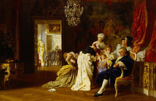 Louis XVI and Marie Antoinette with their Children at Versailles October 6, 1789 by Gyula Benczur