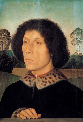 memling11 Hans Memling Portrait of a Man with a Spotted Fur Collar