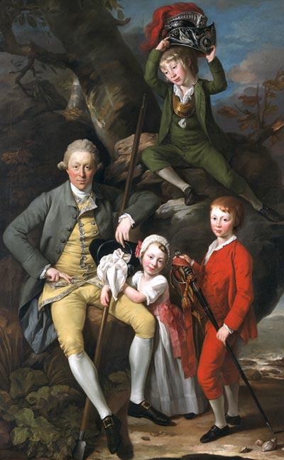 Johann Zoffany, Henry Knight of Tythegston with his Three Children, 177o (It should be noted that Mr Knight was divorcing his wife at the time of the sitting)