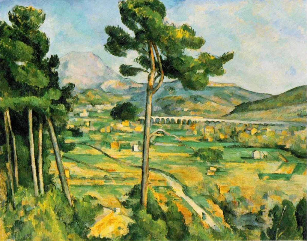 Cezanne. Mont Sainte-Victoire 1885-87. "I must get close to reality. I want it whole," Cezanne once told a friend. He had a romantic's lust for the natural world, tempered by a classicist's sense of proportion. Everywhere he sought to uncover solid, durable forms. Mont Sainte-Victoire particularly inspired him, and he painted the massive ridge near Aix at least sixty times.