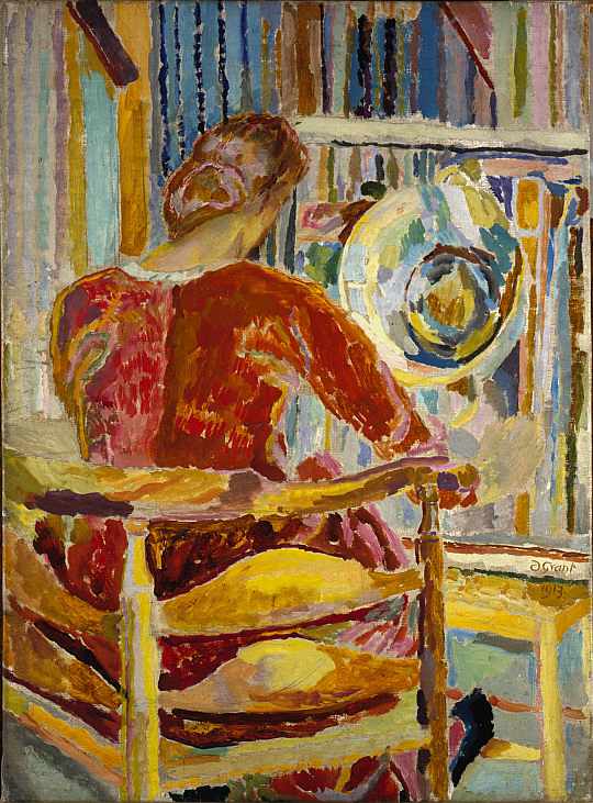 Duncan Grant of Vanessa Bell. 1915. "Virginia's half-brother, Gerald Duckworth, both sexually abused her and published her work. Her sister Vanessa exhibited in the second Post-impressionist exhibition of 1912-13, married Clive Bell, took Roger Fry and Duncan Grant as lovers. "