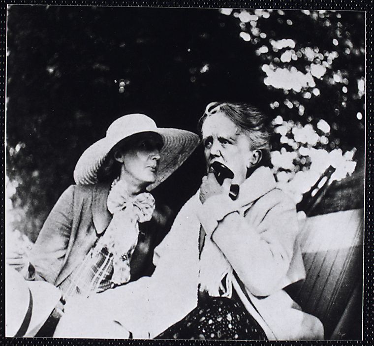 "Ethel Smyth (right) famously developed a late onset crush on Virginia Woolf. Image (c) equally wonderful New York Public Library Digital Library."