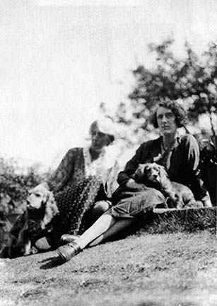 Virginia and Vita at Monk's House in 1933 (as photographed by Leonard Woolf)