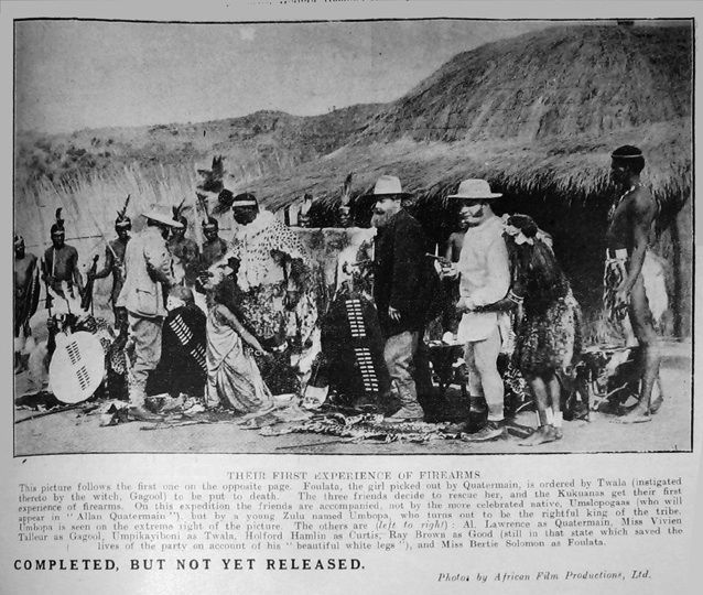 ---Publicity still for King Solomon’s Mines. Stage, Cinema & S. A. Pictorial, 16 November 1918,---click image for source...