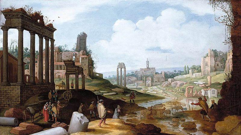 --- All Willem van Nieulandt's Paintings. View of the Forum Romanum first half of 17th century Medium Oil on copper---click image for source...