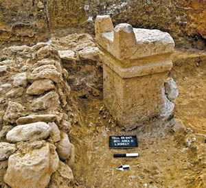 ---This nearly 4-foot-tall, two-horned altar from the site of Tell es-Safi (Gath of the Philistines) suggests the origins of the Philistines are to be sought in the Aegean world.---click image for source...