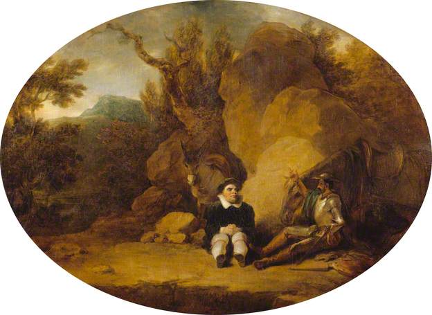 ---Don Quixote and Sancho Panza by Robert Smirke   Date painted: 1793---click image for source...