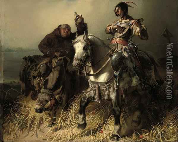 ---Don Quixote And Sancho Panza Oil Canvas Reproduction | By: Lothar Burger ---click image for source...
