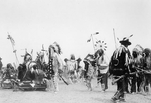 ---Blood First Nation pow-wow dance [Alberta], 1910 Photogapher: A. Rafton-Canning---click image for source...