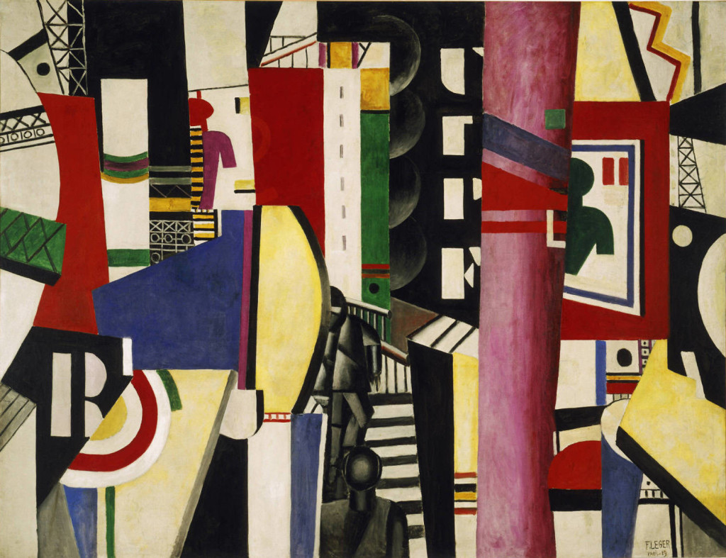 ---Fernand Léger (French, 1881-1955). The City, 1919. Oil on canvas. 91 x 117 1/2 in. (231.1 x 298.5 cm). A.E. Gallatin Collection, 1952. Philadelphia Museum of Art.---