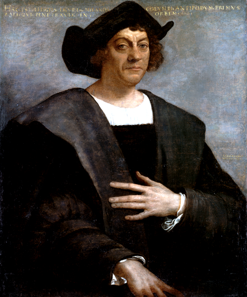 ---Posthumous portrait of Christopher Columbus by Sebastiano del Piombo, 1519. There are no known authentic portraits of Columbus.---WIKI