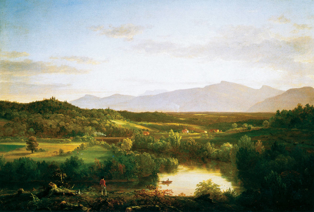 ---Thomas Cole (American, b. England, 1801-1848). River in the Catskills, 1843. Oil on canvas. 69.85 x 102.55 cm (27 1/2 x 40 3/8 in.). Gift of Martha C. Karolik for the M. and M. Karolik Collection of American Paintings, 1815–1865. © Museum of Fine Arts, Boston---
